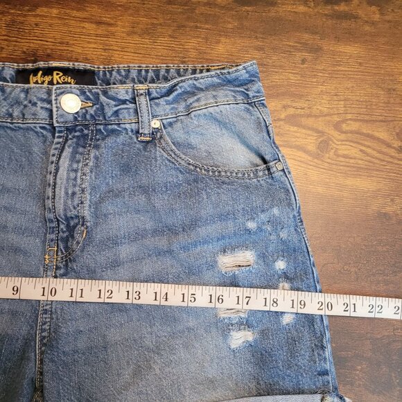 Indigo Rein Denim Shorts Size 30 Ripped Organic Cotton Blend Medium Light Wash - Picture 7 of 11